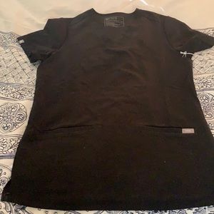 Black three pocket casma Figs scrub top brand new!